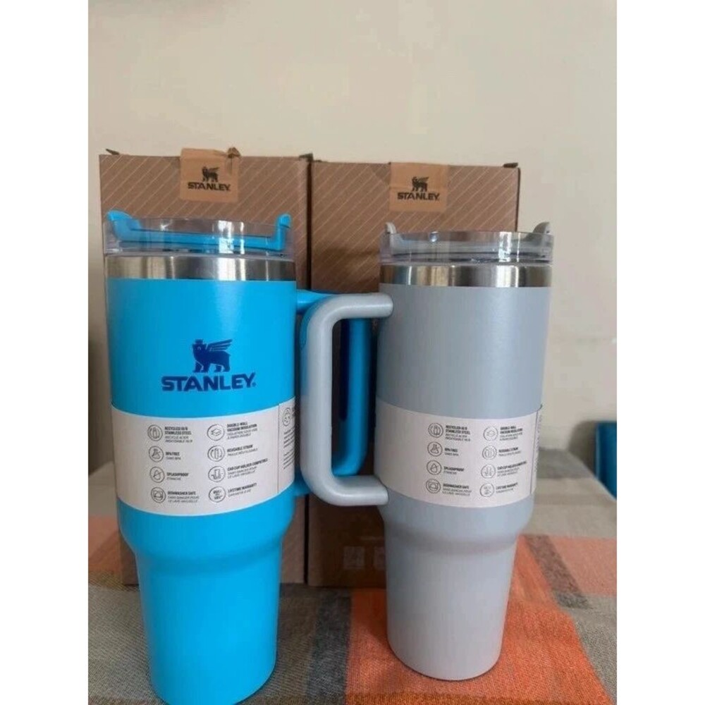Stanley Tumbler Set of 2 – Blue & Gray with Boxes